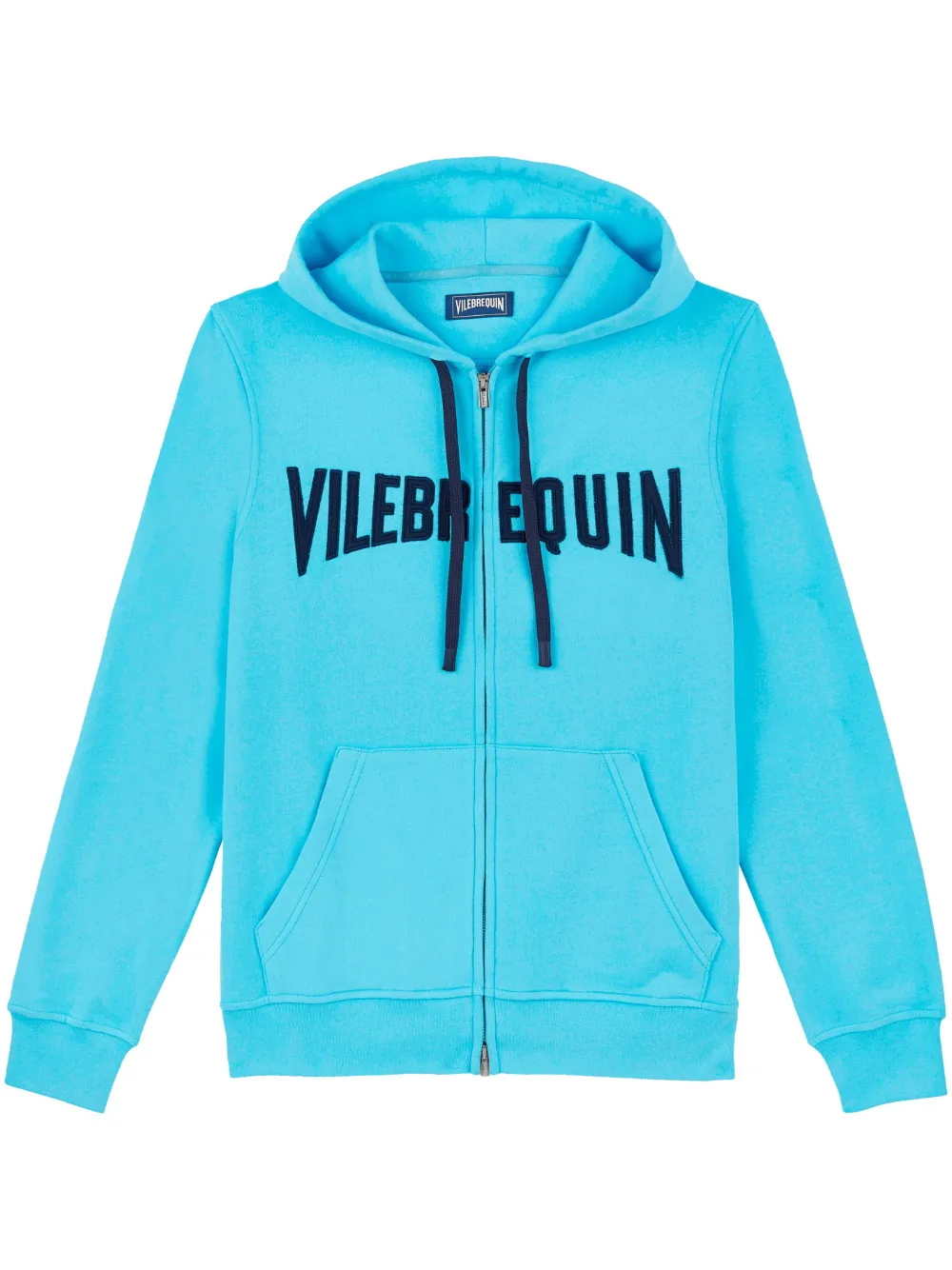 Vilebrequin stitched-logo cotton hoodie - Blue