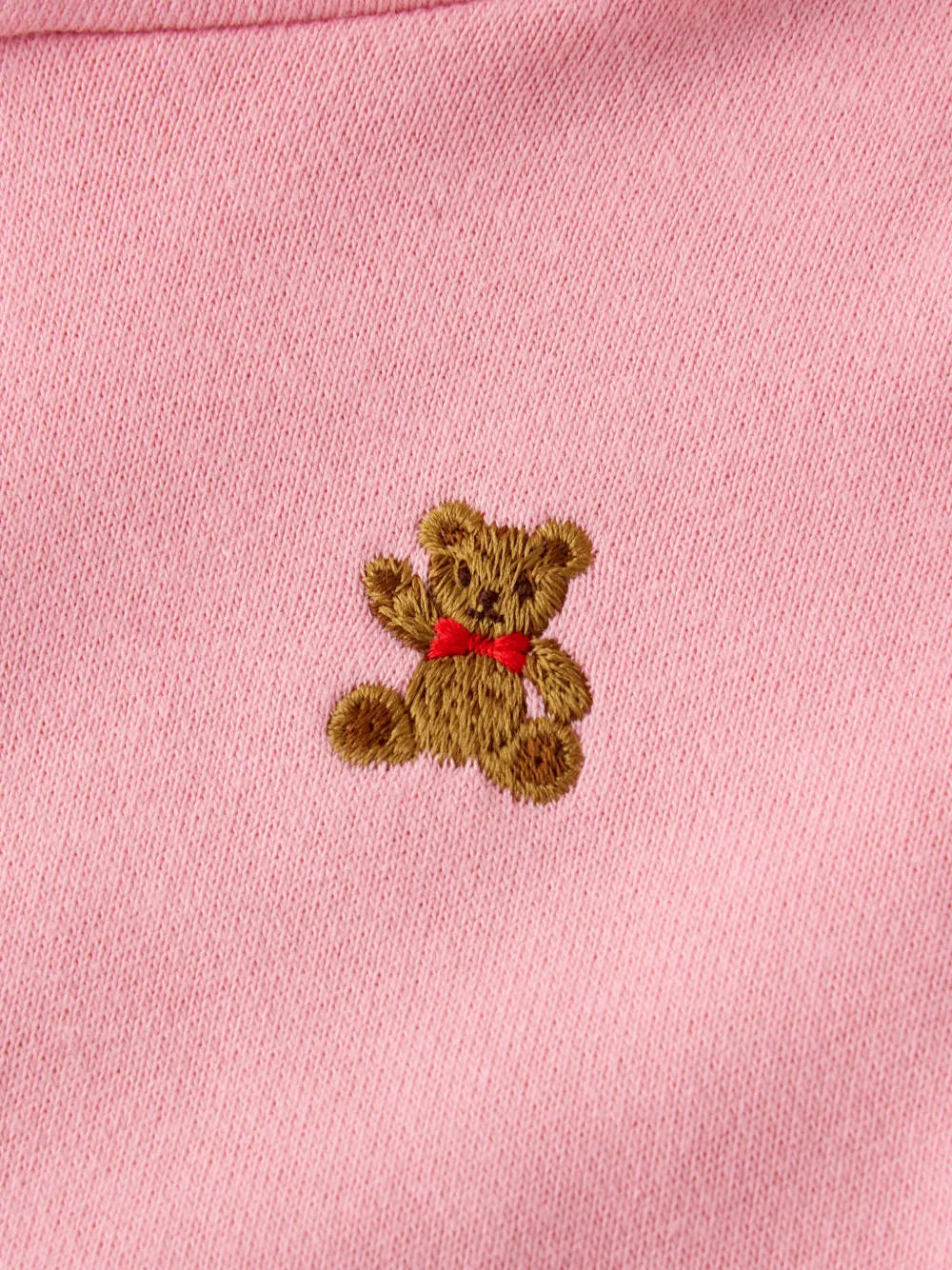 Miki House Hoodie met geborduurde beer Roze
