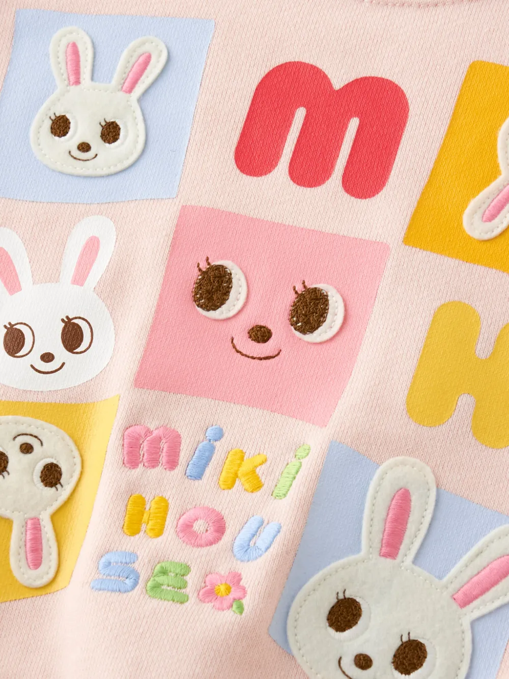Miki House Rabbit-print Sweatshirt In Pink
