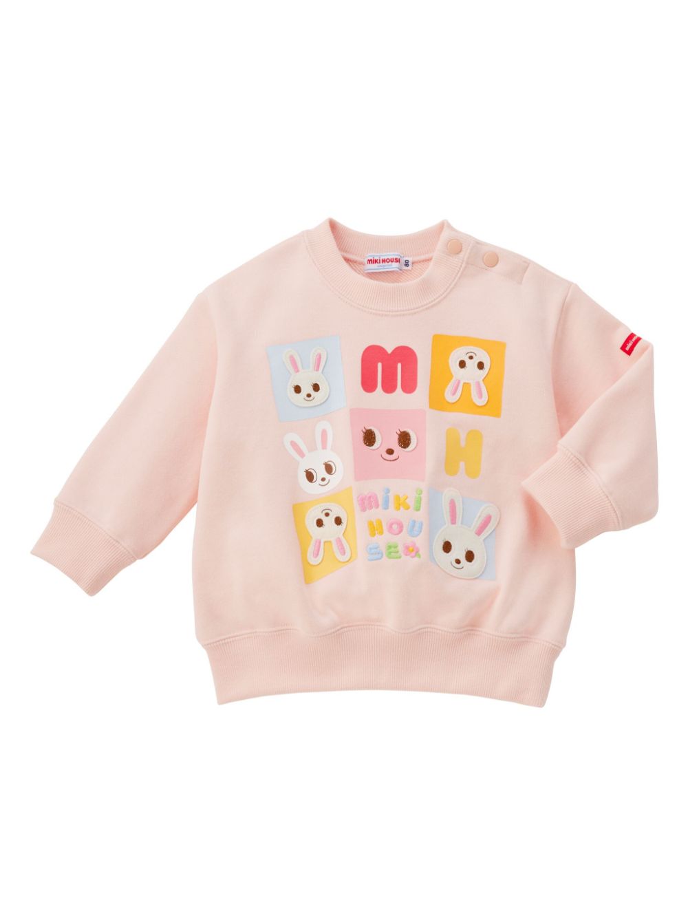 Miki House rabbit-print sweatshirt - Pink