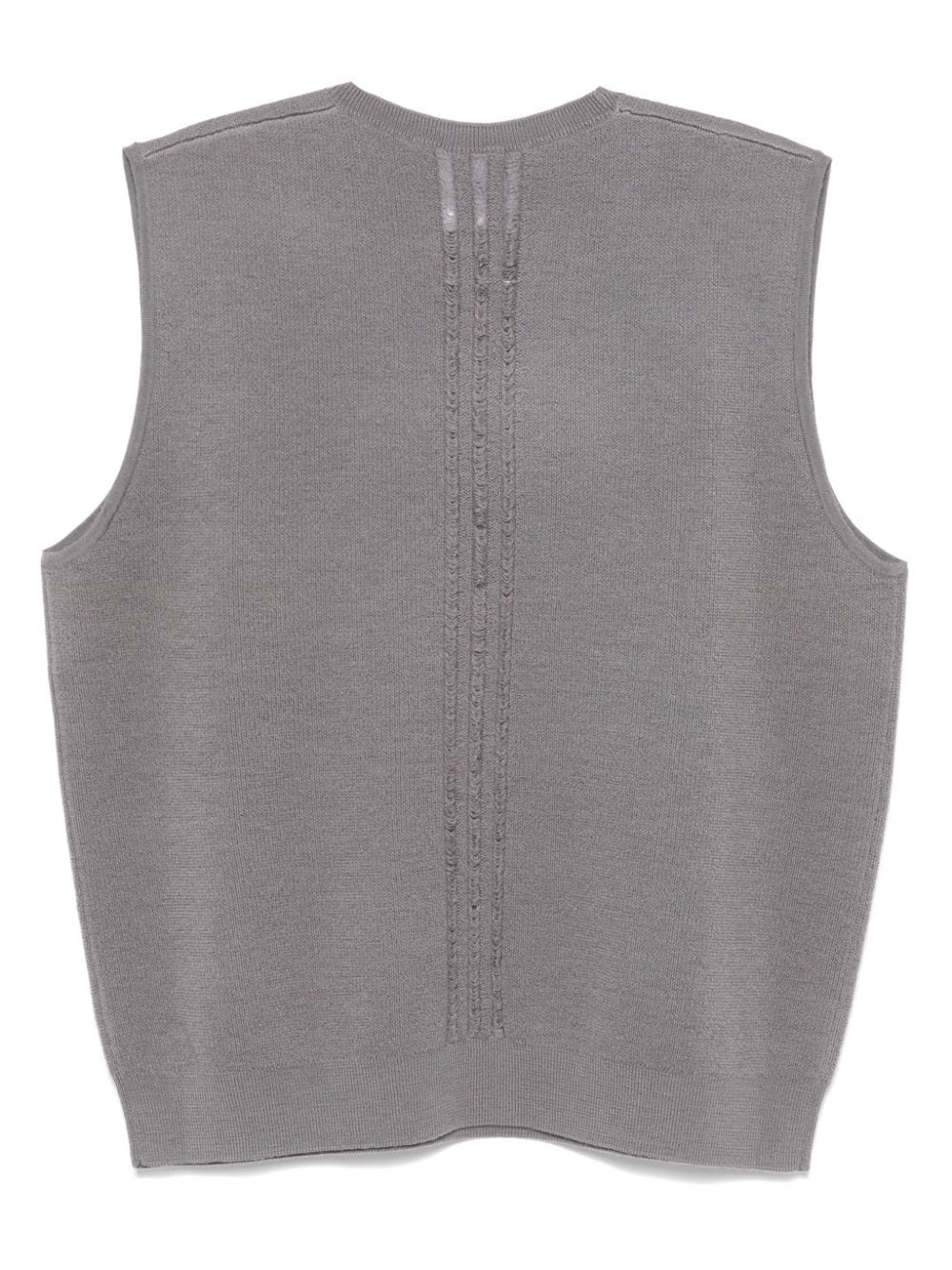 Shop Y-3 3-stripes Knitted Vest In Grey