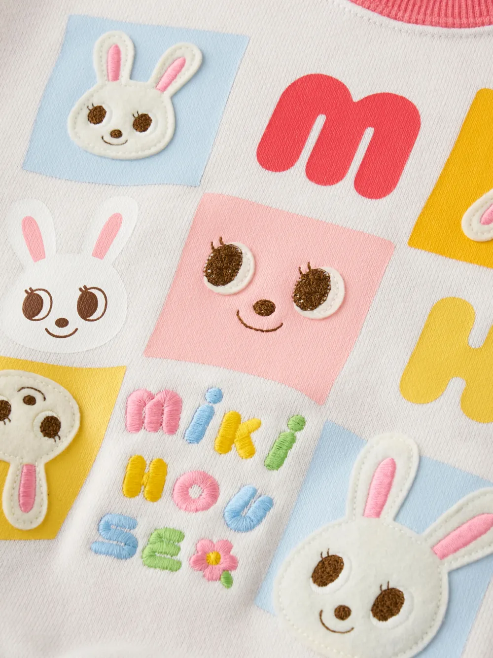Miki House Rabbit-print Sweatshirt In White
