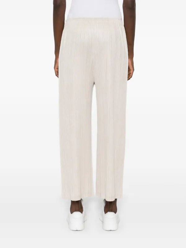 PLEATS PLEASE パンツ　白 Pleats Please Issey Miyake Pleated Trousers | White | FARFETCH
