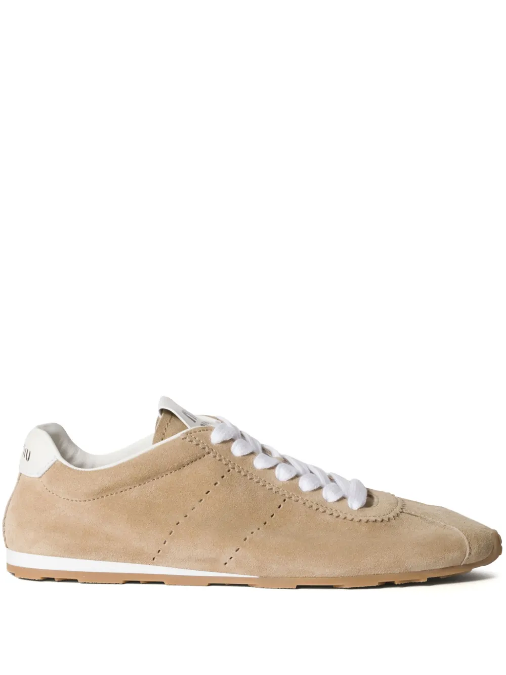 Miu Plume suède sneakers Beige