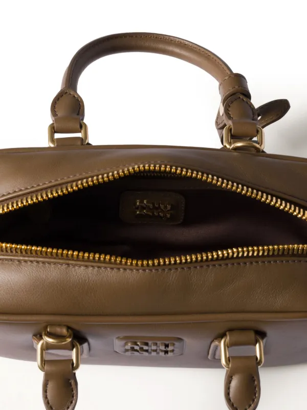【関税&送料込】Miu Miu Arcadie Softy Leather Handbag Miu Miu Arcadie Leather Bag | Green | FARFETCH