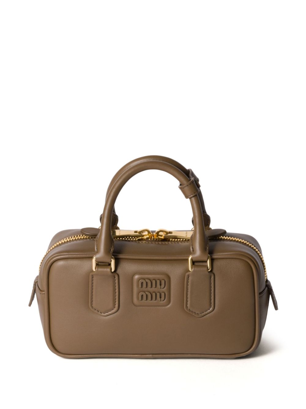 Miu Arco leren shopper Groen