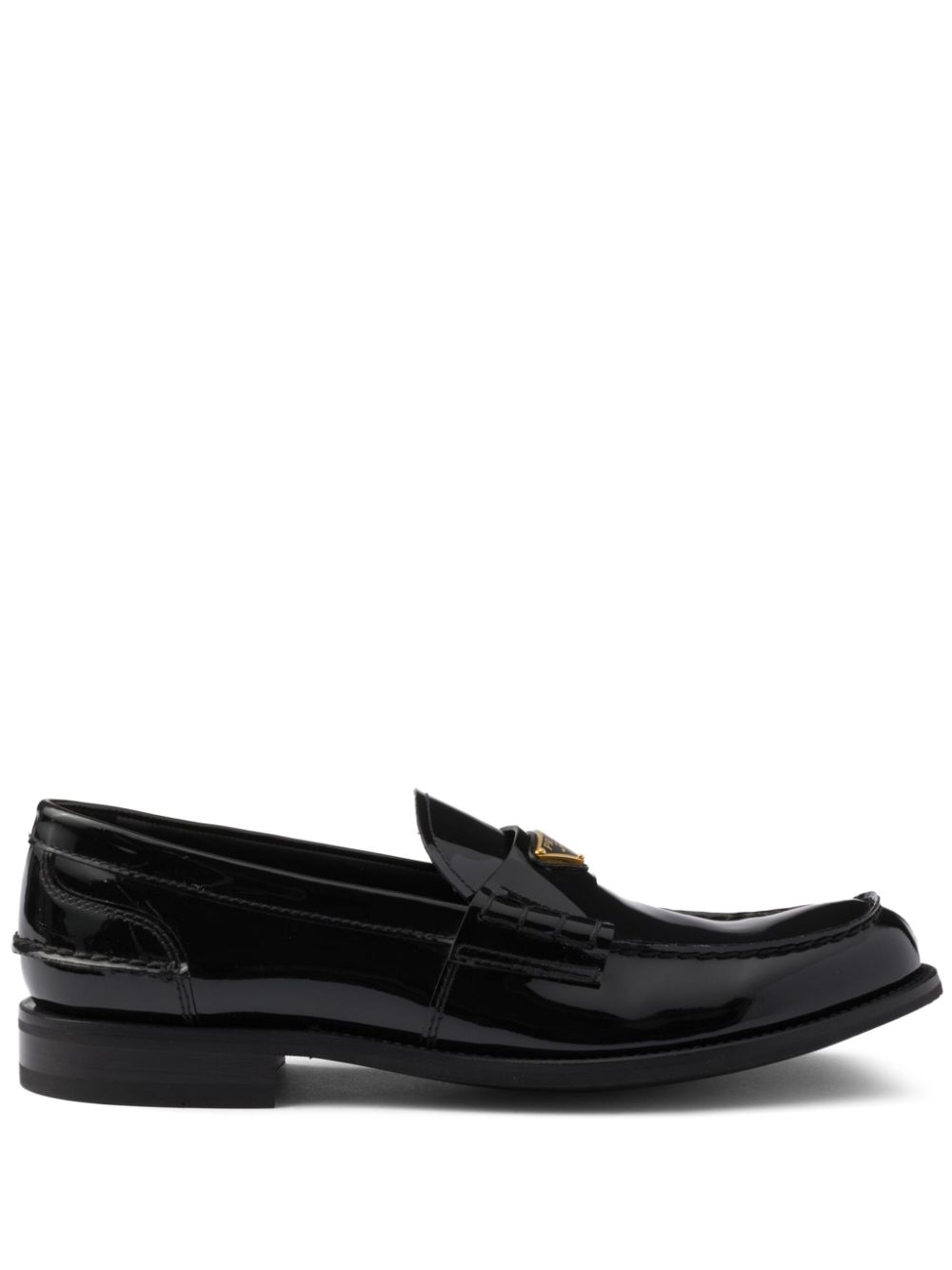 Prada brushed leather loafers Black