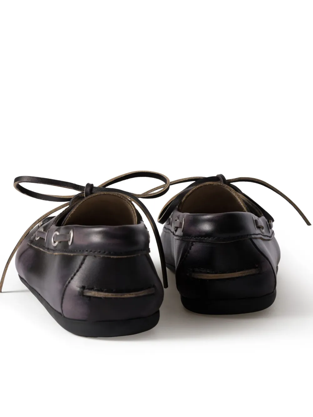 Miu Leren loafers Zwart