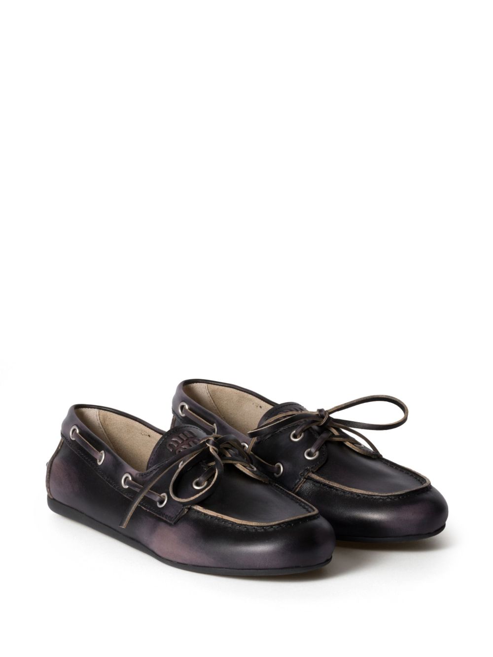 Miu Miu Leren loafers - Zwart