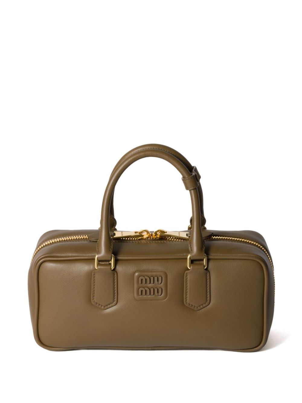 Miu Arco leren shopper Groen