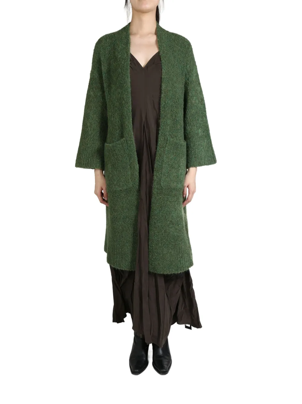 YANGKEHAN Moss robe coat Groen