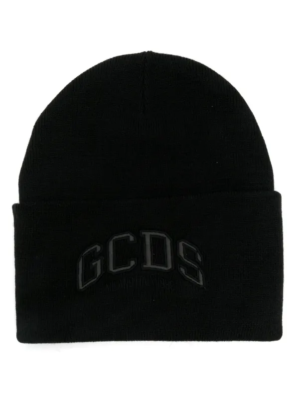 GCDS Lounge Logo Beanie Black FARFETCH IN