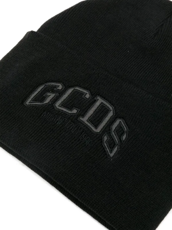 Cappello Gcds Lana GCDS Lounge Logo Beanie Black FARFETCH AU