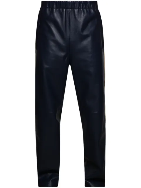 Marni pantalones de piel con rayas laterales