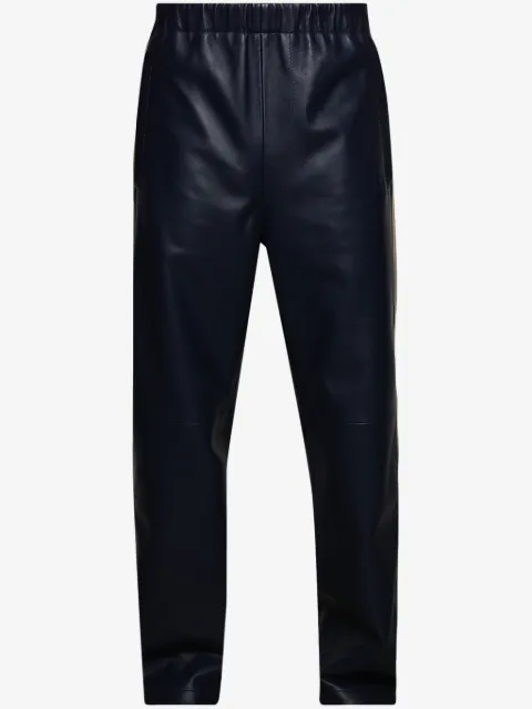 Marni side-stripe leather trousers