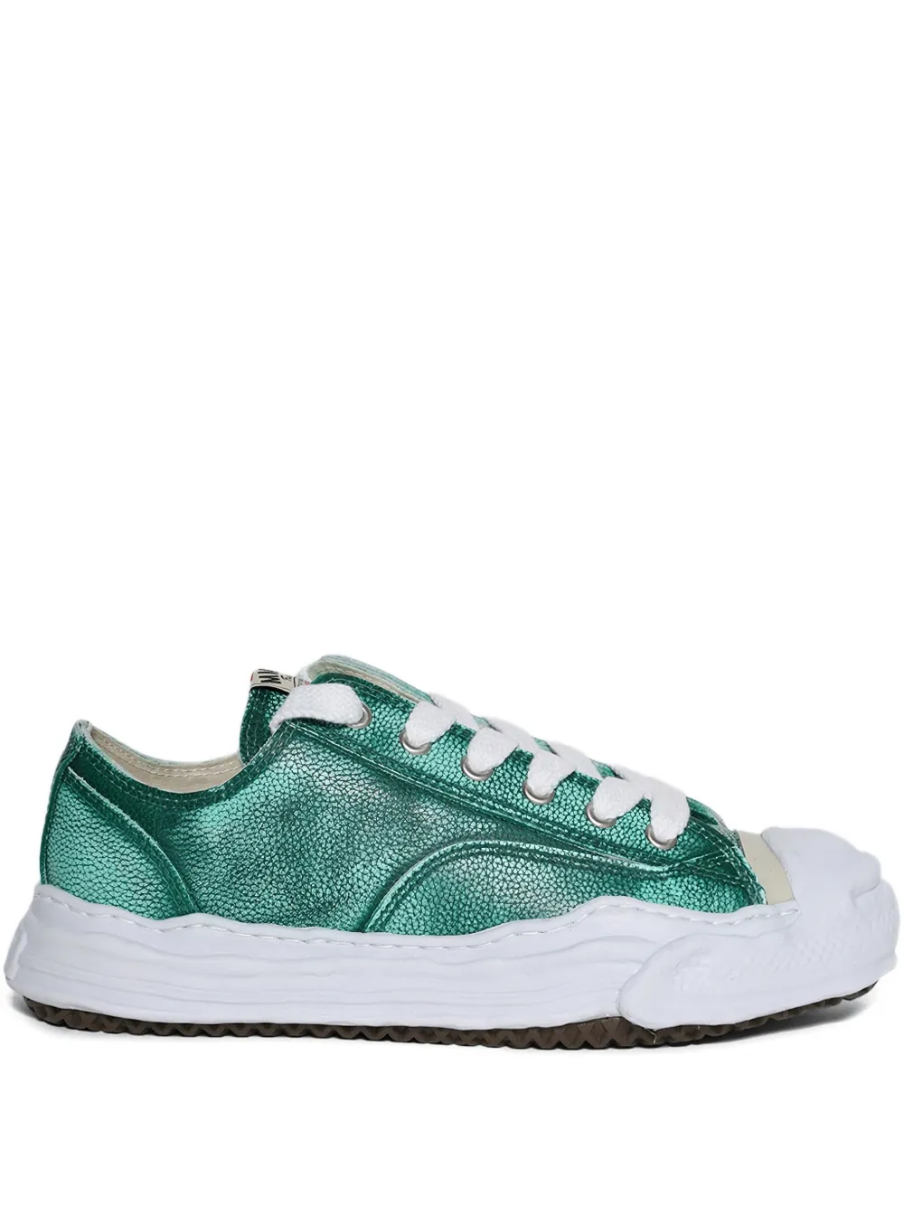 Maison MIHARA YASUHIRO Hank Low brushed leather sneaker Green