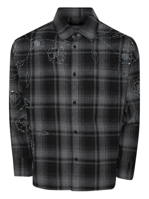 Nahmias camisa a cuadros con detalles de strass