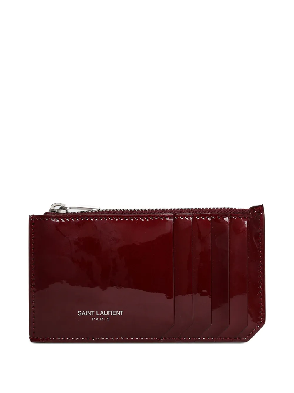 Saint Laurent Pasjeshouder met rits Rood