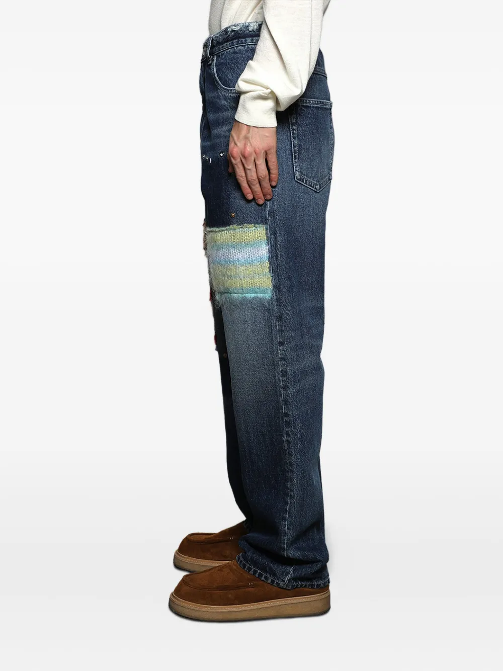 Marni Jeans met logopatch Blauw