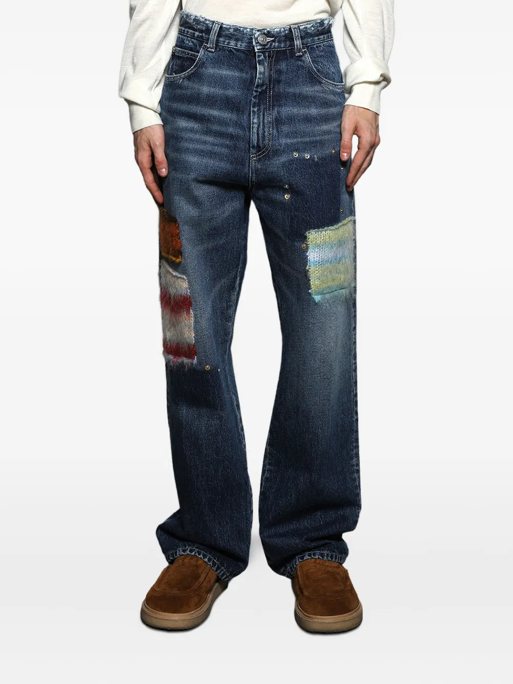 Marni Jeans met logopatch Blauw