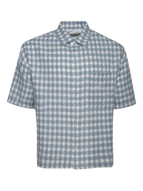 Nahmias camisa manga corta con estampado de cuadros