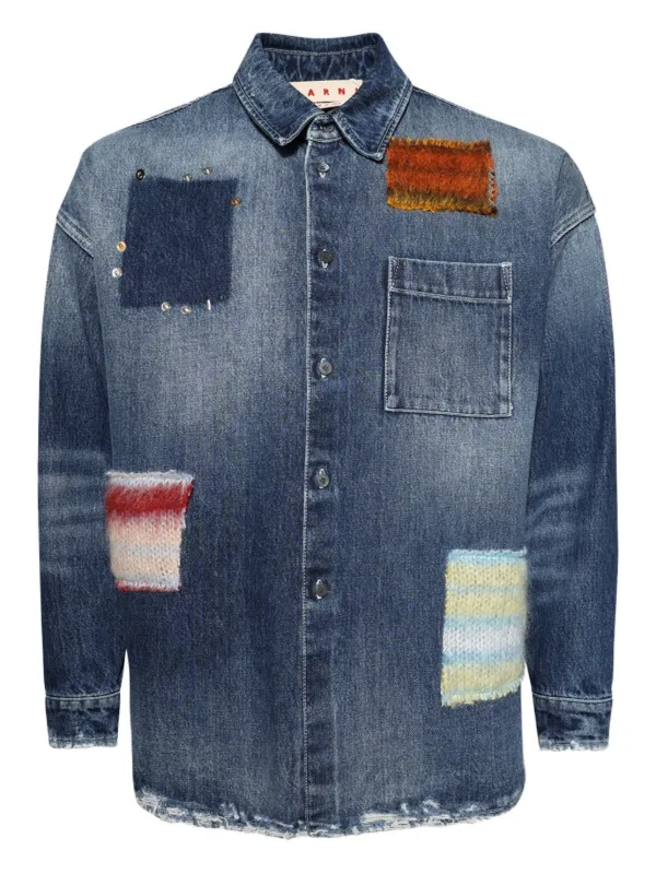 MARNI SOFT COTTON DENIM SHIRTS BLACK
