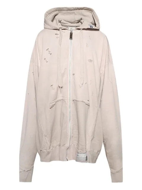 Maison MIHARA YASUHIRO distressed zip-up hoodie