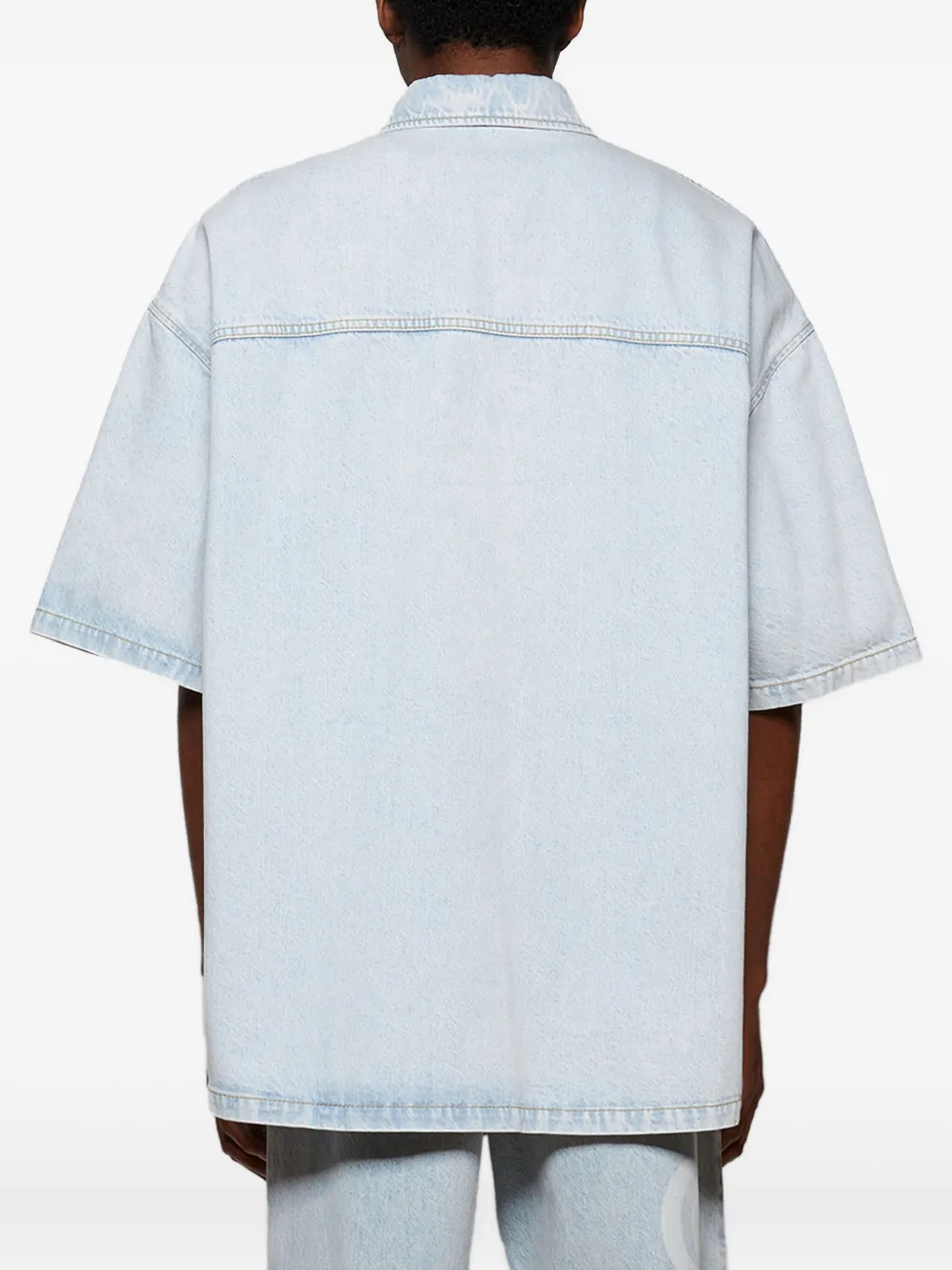 Gucci short-sleeve denim shirt Blauw