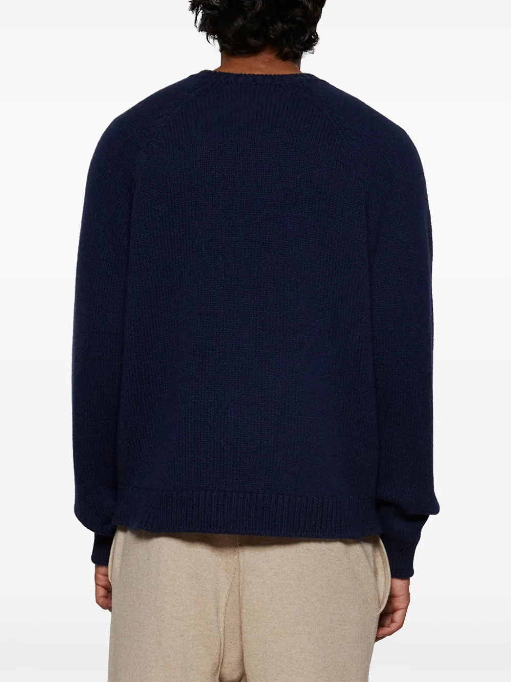 The Elder Statesman Trui met patroon Blauw