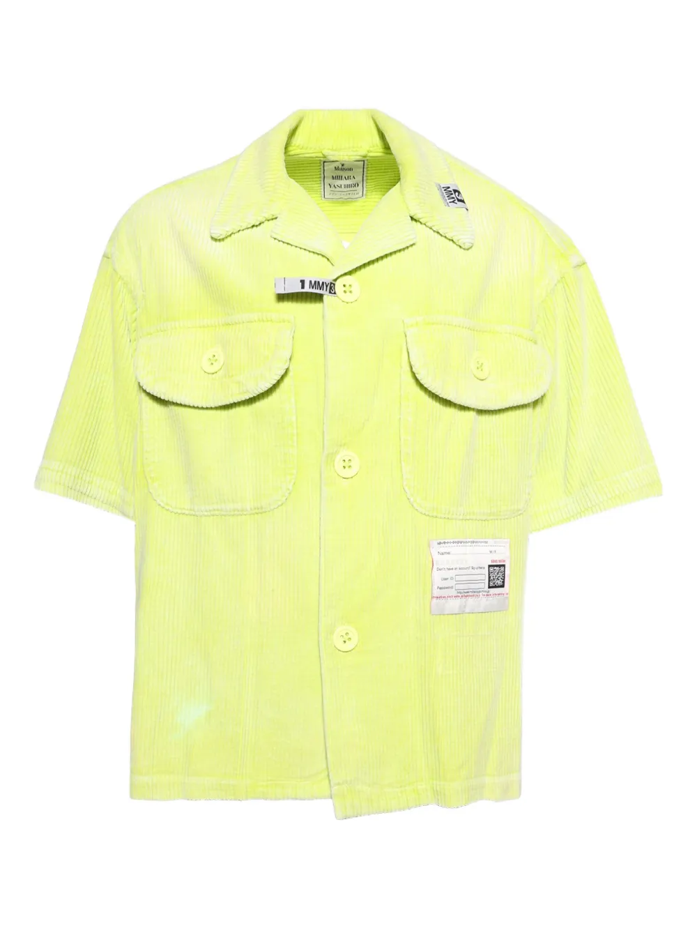 corduroy short-sleeve shirt