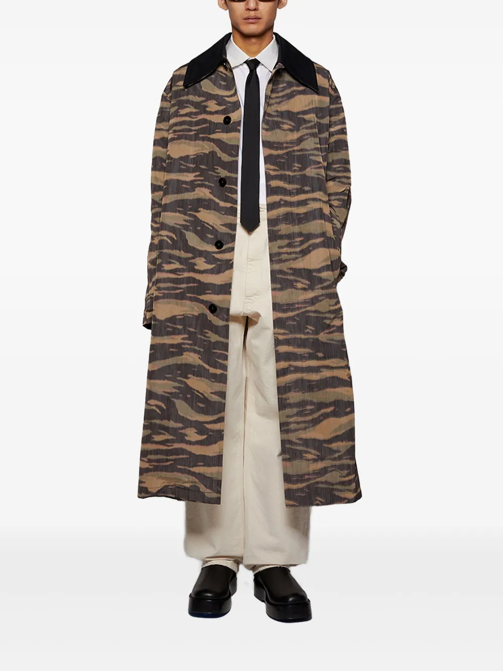 Jil Sander Jas met camouflageprint - Bruin