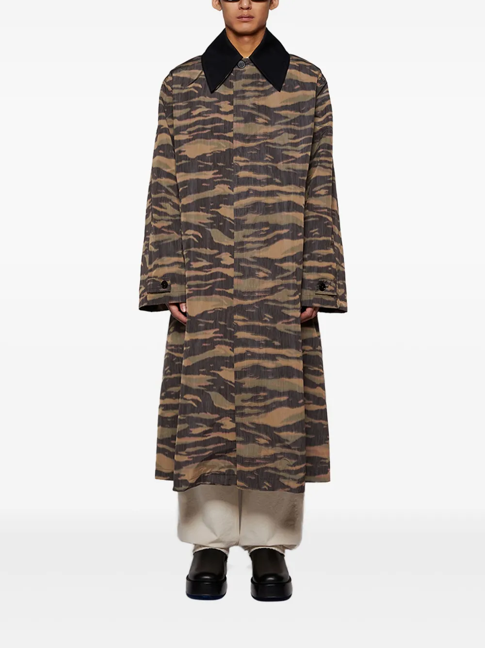 Jil Sander Jas met camouflageprint Bruin