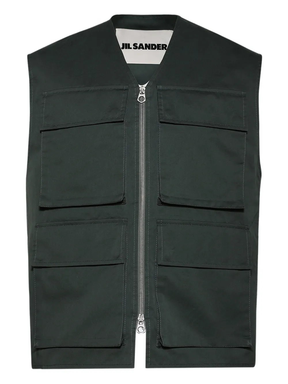 Jil Sander zip-up gilet | Green | Image 1