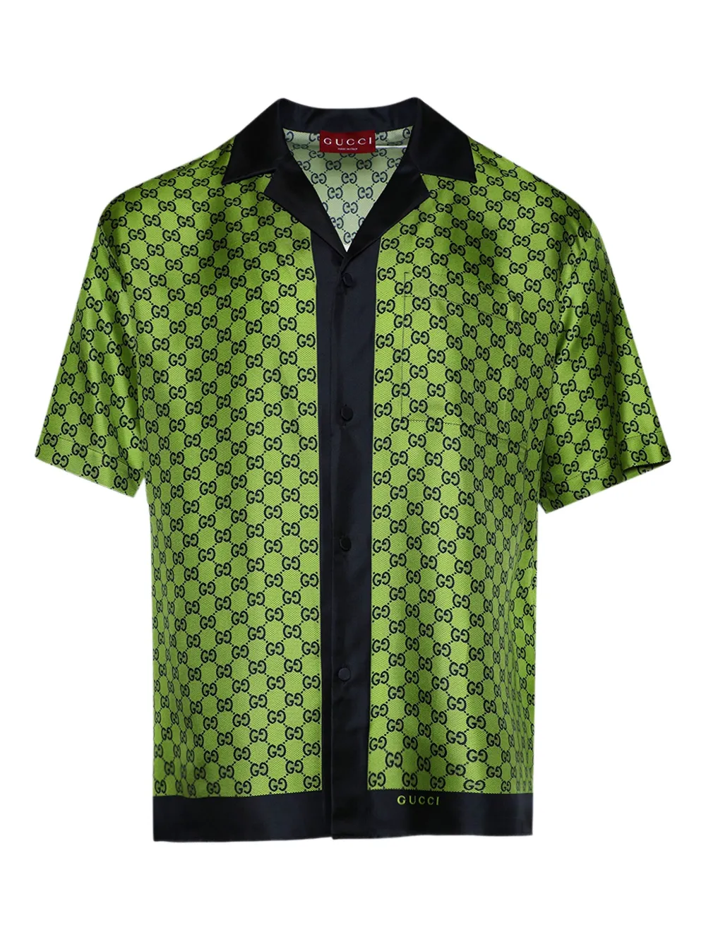Gucci printed silk shirt Groen