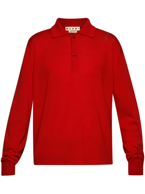 Marni playera tipo polo con logo bordado