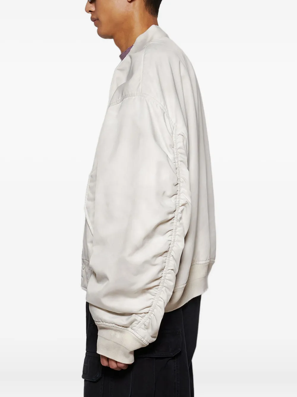 Balenciaga Bomberjack met ballonmouwen en drukknoop Wit