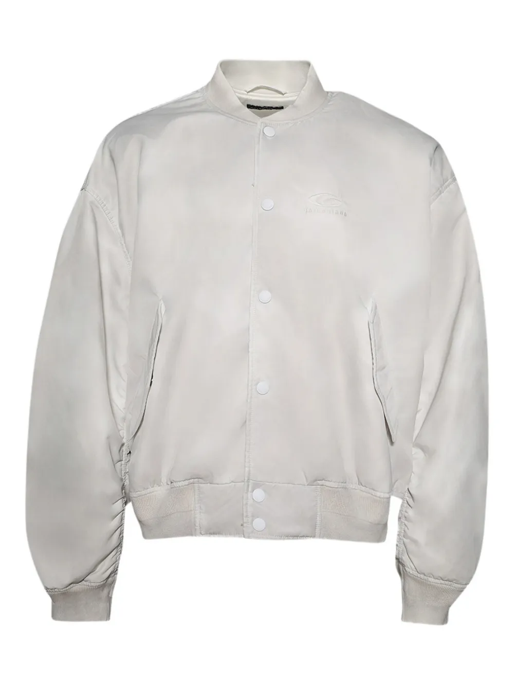 Balenciaga balloon-sleeve snap-fit bomber jacket Wit