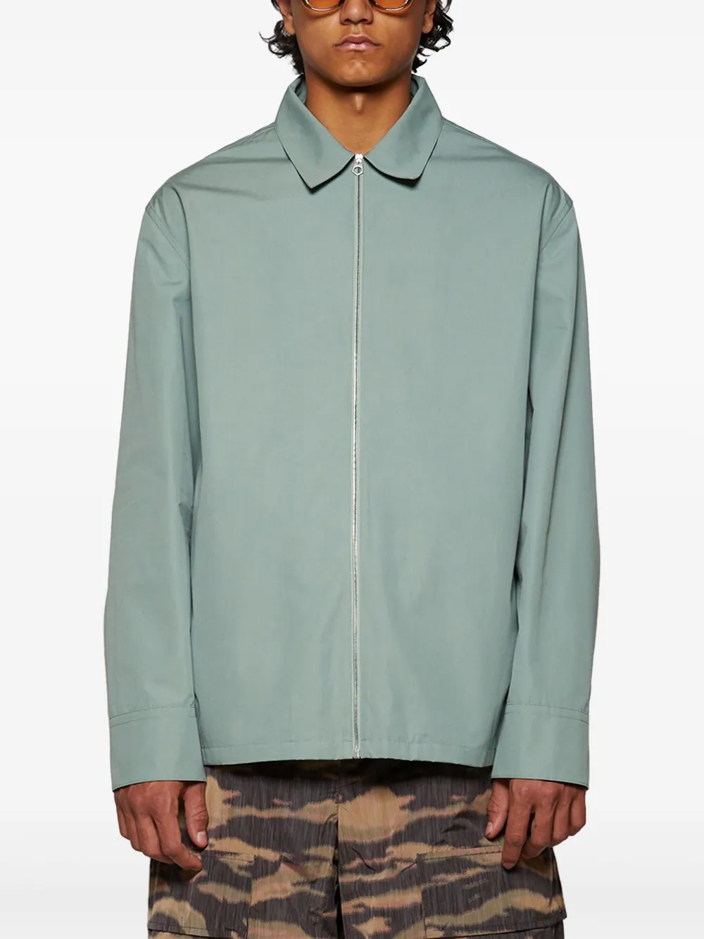 Jil Sander Katoenen shirtjack Groen