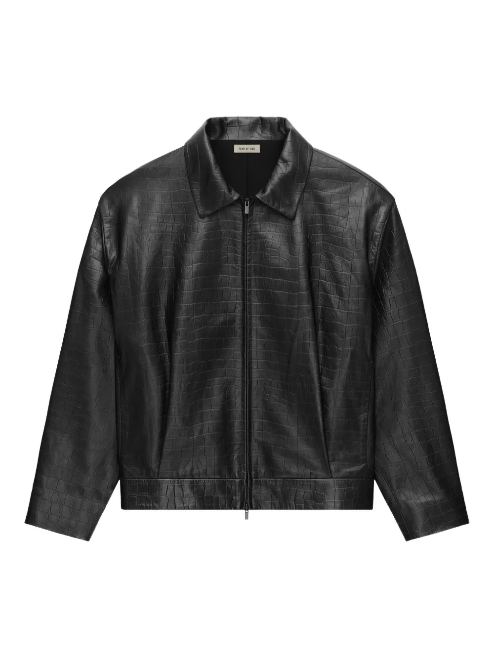 Fear Of God crocodile-effect zip-front jacket | Black | Image 1