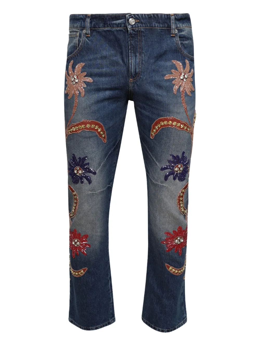 beaded embroidered jeans