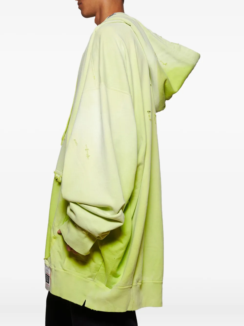 Maison MIHARA YASUHIRO Gerafelde hoodie Geel