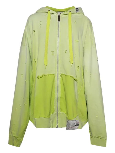 Maison MIHARA YASUHIRO distressed zip-up hoodie
