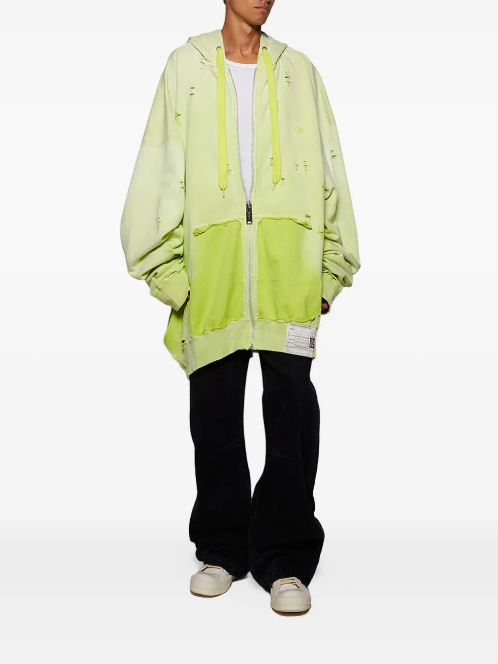 Maison MIHARA YASUHIRO distressed zip-up hoodie | Hoodies | Image 2