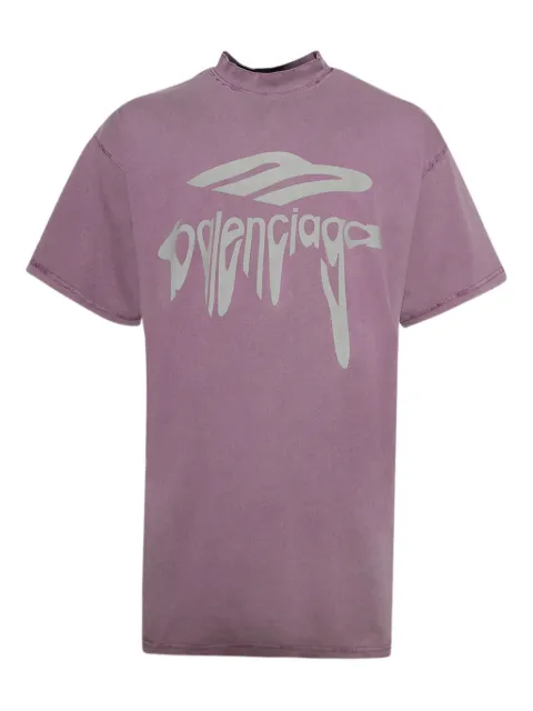 Balenciaga logo-print mock-neck t-shirt