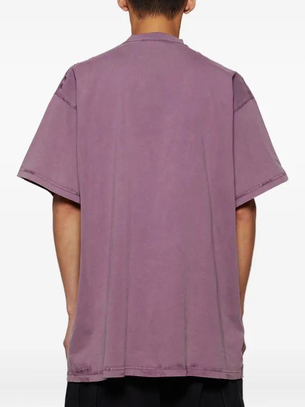 Tシャツ・カットソー *BALENCIAGA* Medium Fit Logo Short Sleeve T-Shirt Fade Purpl Balenciaga Back T-shirt Medium Fit in Purple/grey