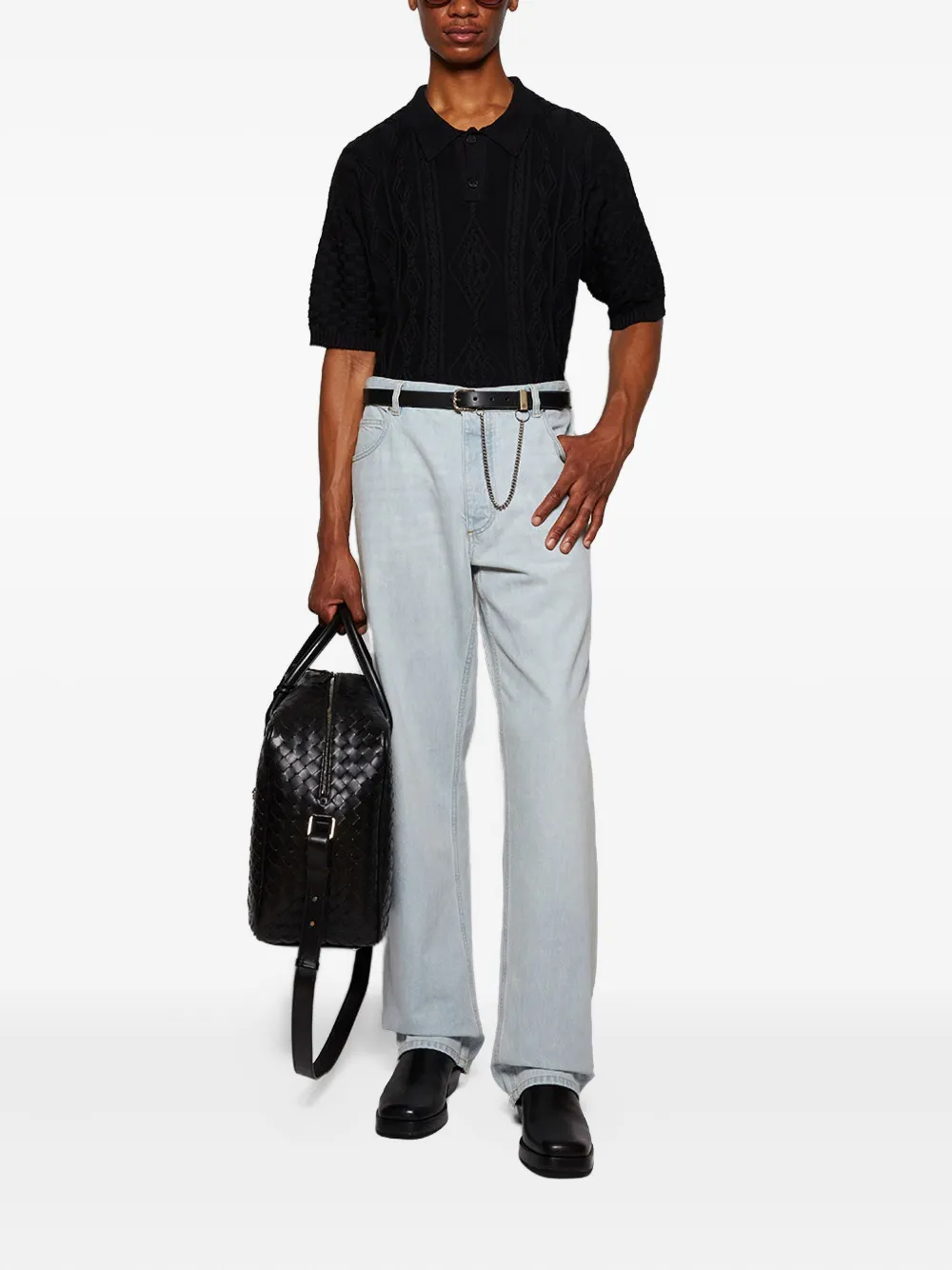 Enfants Riches Déprimés cable-knit polo shirt | Image 2
