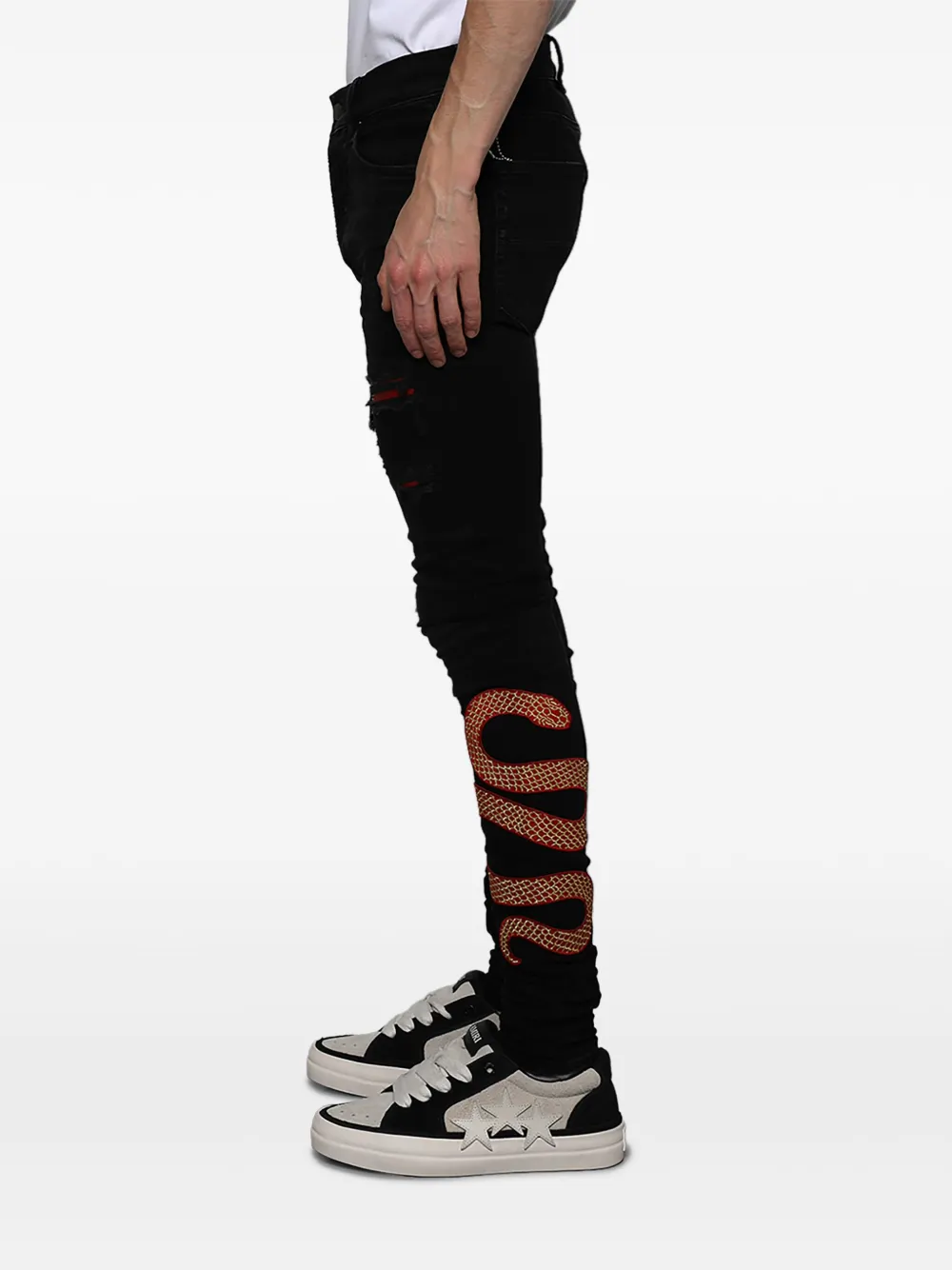 AMIRI SNAKE SKINNY JEANS
