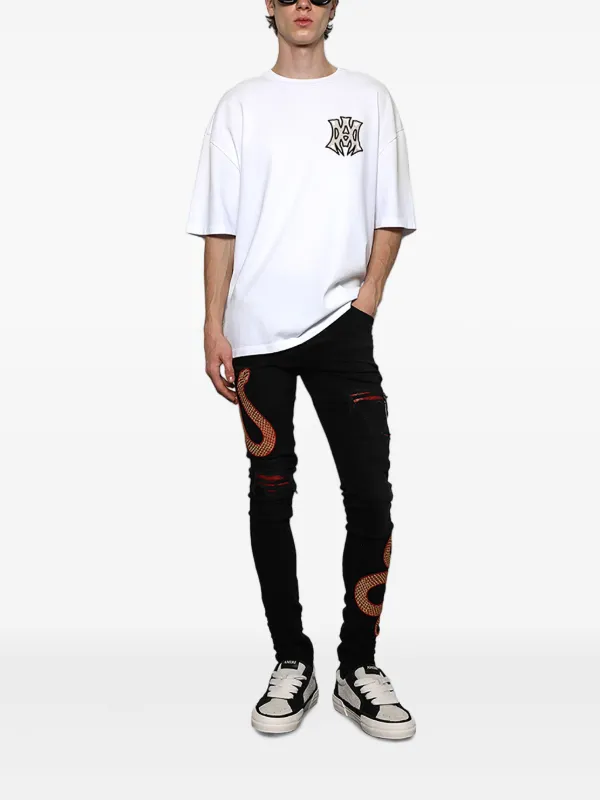 Amiri Snake Jeans All Black Mike Amiri Jeans Slim Jean