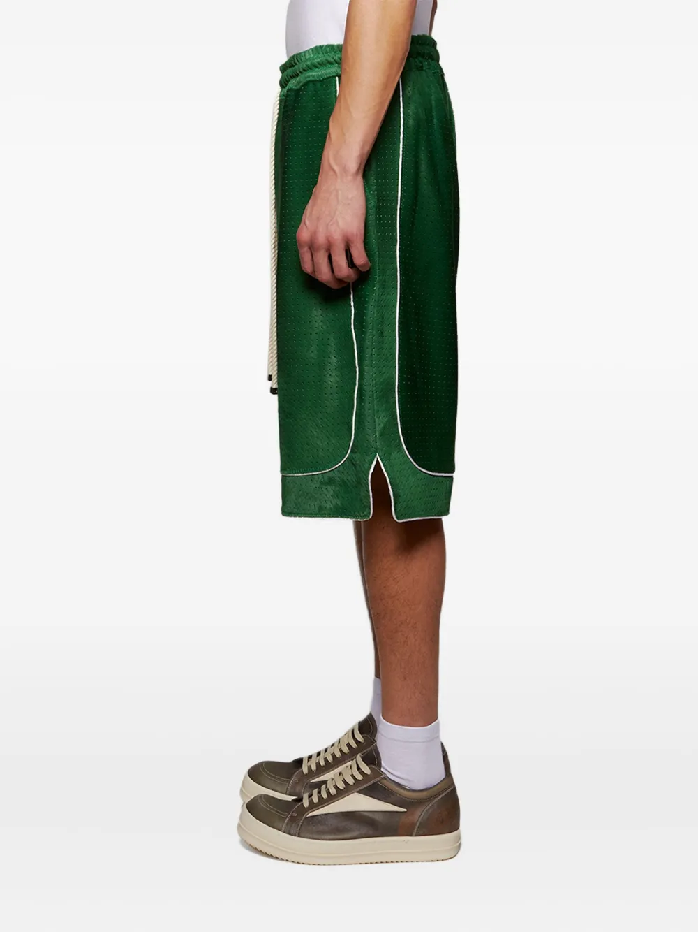 Nahmias Leren shorts Groen