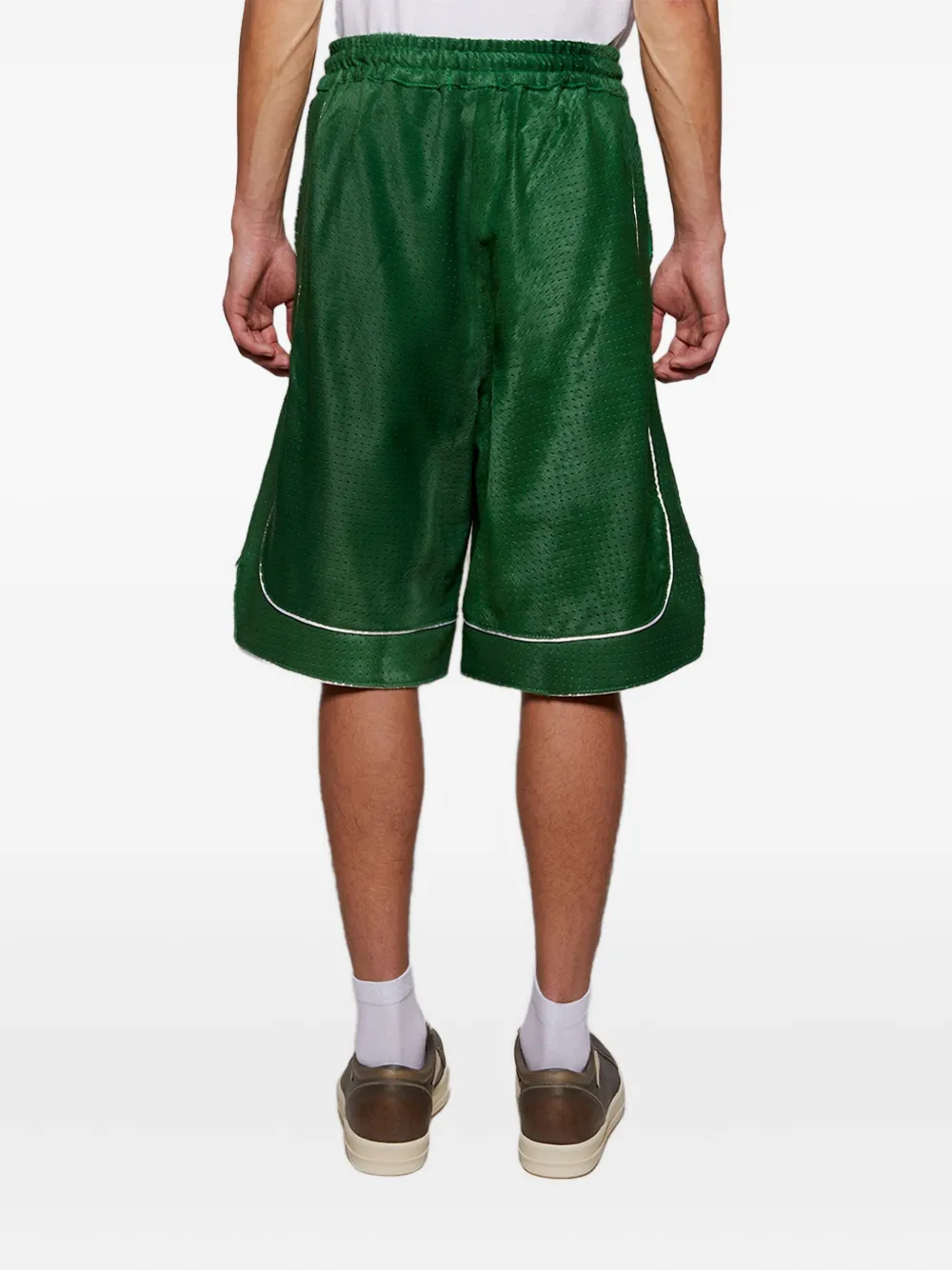 Nahmias Leren shorts Groen